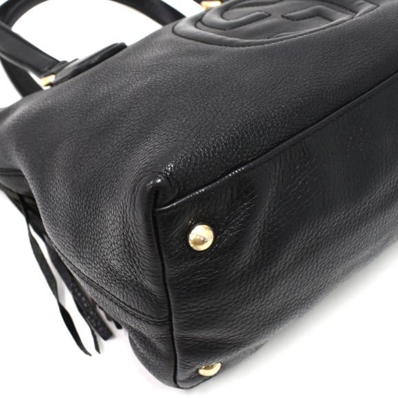 Gucci 2way Handbag Shoulder Bag Soho Interlocking G Leather Black - Picture 5 of 6